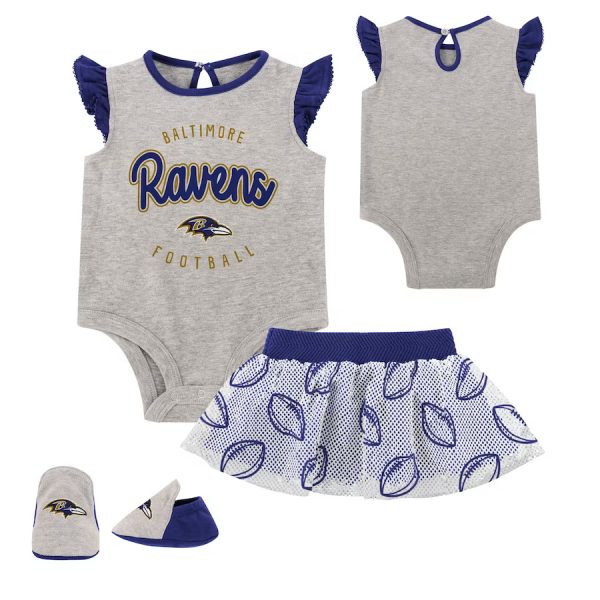 All Dolled Up Three-Piece Bodysuit, Skirt & Booties Set